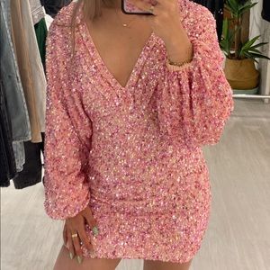 retrofete aubrielle dress in pink XS